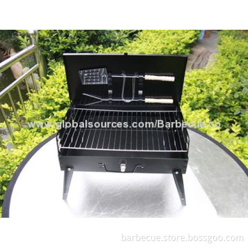 BBQ Grill with Tools Set, Portable and Foldable, Made of Carbon Steel